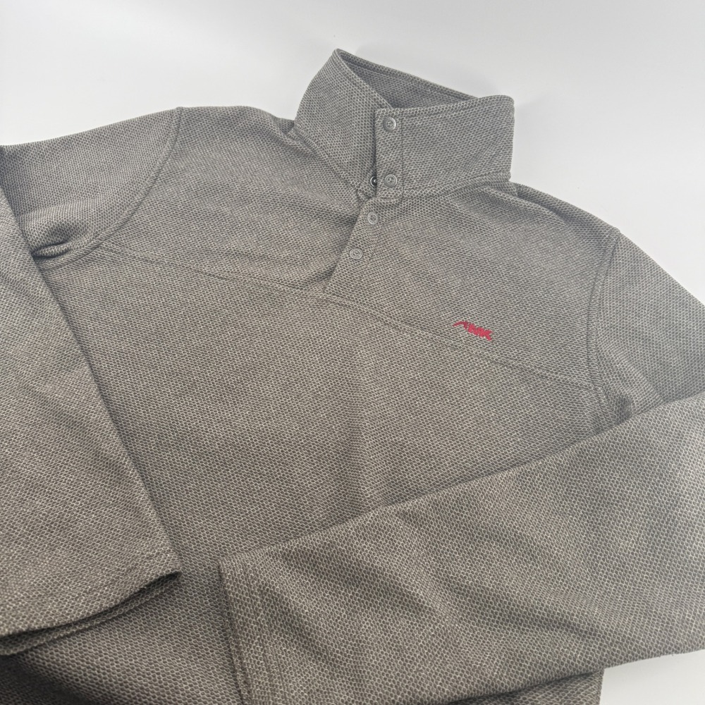 Mountain‎ Khakis Mens M Brown Textured Fleece Quarter Button Mock Neck Pullover